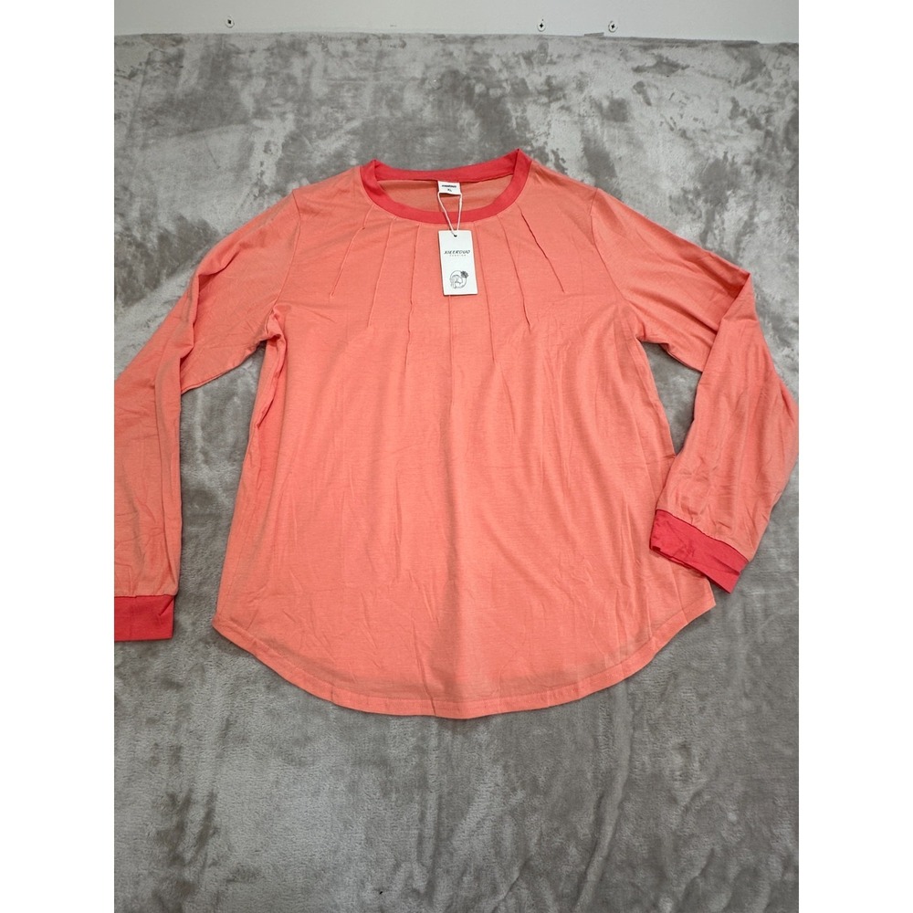Xieerduo Top Women's Size XL Peach Long Sleeve Pullover Crew Neck New‎ With Tags